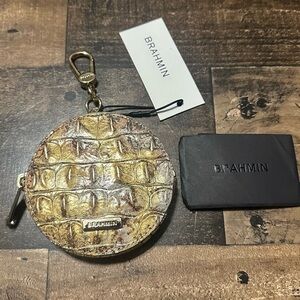 Brahmin Croc Embossed Circle Coin Purse